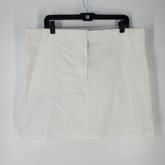 Theory White Cotton Chino Utility Skirt 18 - Picture 3 of 13